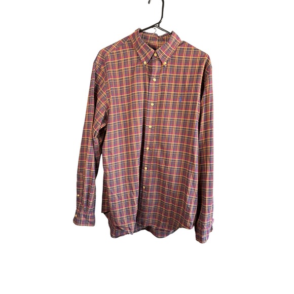 Polo Ralph Lauren Other - Ralph Lauren Plaid Button Down Shirt Mens Large‎ Burgundy Long Sleeve